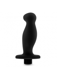 Черный анальный вибромассажёр Silicone Vibrating Prostate Massager 02 - 10,8 см. - Blush Novelties - в Домодедово купить с доставкой