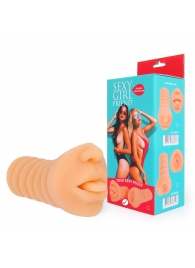 Телесный мастурбатор-ротик с высунутым язычком - Bior toys - в Домодедово купить с доставкой
