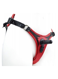 Красно-черный женский пояс с 2 способами крепления насадок - LOVETOY (А-Полимер) - купить с доставкой в Домодедово