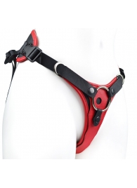 Красно-черный женский пояс с 2 способами крепления насадок - LOVETOY (А-Полимер) - купить с доставкой в Домодедово