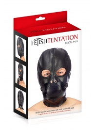 Маска-шлем с прорезями для глаз и регулируемым кляпом - Fetish Tentation - купить с доставкой в Домодедово