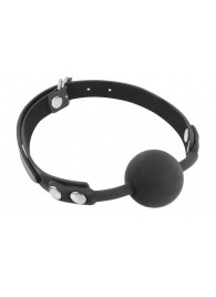 Черный силиконовый кляп-шарик на ремешках - Fetish Tentation - купить с доставкой в Домодедово