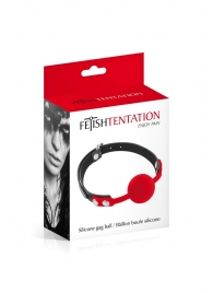 Красный кляп-шарик на черных ремешках - Fetish Tentation - купить с доставкой в Домодедово