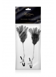 Зажимы для сосков с черными перьями Sweet Caress Feather Nipple Clumps - Sweet Caress - купить с доставкой в Домодедово
