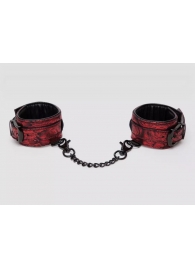 Красно-черные наручники Reversible Faux Leather Wrist Cuffs - Fifty Shades of Grey - купить с доставкой в Домодедово