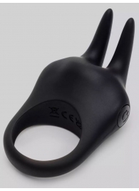 Черное эрекционное виброкольцо Sensation Rechargeable Vibrating Rabbit Love Ring - Fifty Shades of Grey - в Домодедово купить с доставкой