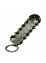 Дымчатая стимулирующая насадка с закрытой головкой SAMURAI PENIS SLEEVE BLACK - 14,5 см. - NMC - в Домодедово купить с доставкой