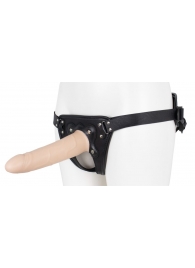 Пустотелый страпон Harness CLASSIC с бандажом - 19,5 см. - LOVETOY (А-Полимер) - купить с доставкой в Домодедово