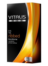 Ребристые презервативы VITALIS PREMIUM ribbed - 12 шт. - Vitalis - купить с доставкой в Домодедово