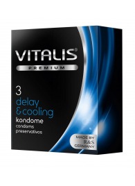 Презервативы VITALIS PREMIUM delay   cooling с охлаждающим эффектом - 3 шт. - Vitalis - купить с доставкой в Домодедово