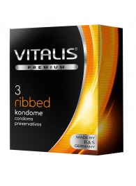 Ребристые презервативы VITALIS PREMIUM ribbed - 3 шт. - Vitalis - купить с доставкой в Домодедово