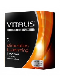 Презервативы VITALIS PREMIUM stimulation   warming с согревающим эффектом - 3 шт. - Vitalis - купить с доставкой в Домодедово