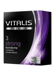 Презервативы с утолщенной стенкой VITALIS PREMIUM strong - 3 шт. - Vitalis - купить с доставкой в Домодедово