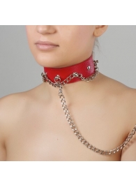 Красный ошейник из натуральной кожи - Sitabella - купить с доставкой в Домодедово