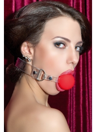 Красный силиконовый кляп-шар на прозрачных ремешках - ToyFa - купить с доставкой в Домодедово