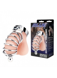 Серебристая клетка для члена Urethral Play Cage - BlueLine - купить с доставкой в Домодедово
