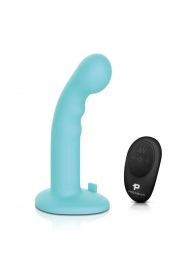 Голубая изогнутая насадка 6in Remote Control Ripple P-Spot G-Spot на черных трусиках - 16 см. - Pegasus - купить с доставкой в Домодедово