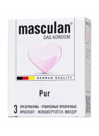 Супертонкие презервативы Masculan Pur - 3 шт. - Masculan - купить с доставкой в Домодедово