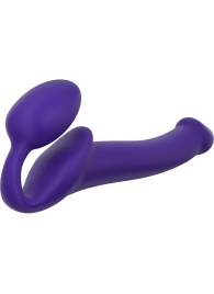 Фиолетовый безремневой страпон Silicone Bendable Strap-On - size M - Strap-on-me - купить с доставкой в Домодедово