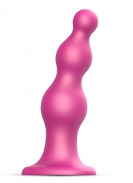 Розовая насадка Strap-On-Me Dildo Plug Beads size S - Strap-on-me - купить с доставкой в Домодедово