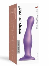 Фиолетовая насадка Strap-On-Me Dildo Plug Curvy size L - Strap-on-me - купить с доставкой в Домодедово