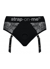 Черные трусики для насадок Diva Lingerie Harness - size S - Strap-on-me - купить с доставкой в Домодедово