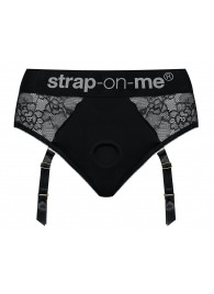 Черные трусики для насадок Diva Lingerie Harness - size M - Strap-on-me - купить с доставкой в Домодедово