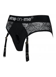 Черные трусики для насадок Diva Lingerie Harness - size L - Strap-on-me - купить с доставкой в Домодедово