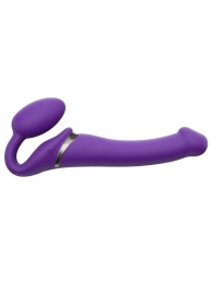 Фиолетовый безремневой вибрострапон Vibrating Bendable Strap-On - size L - Strap-on-me - купить с доставкой в Домодедово