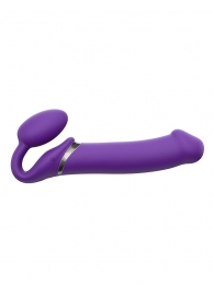 Фиолетовый безремневой вибрострапон Silicone Bendable Strap-On - size XL - Strap-on-me - купить с доставкой в Домодедово