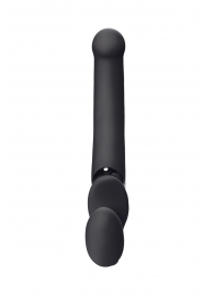 Черный безремневой вибрострапон Silicone Bendable Strap-On - size XL - Strap-on-me - купить с доставкой в Домодедово