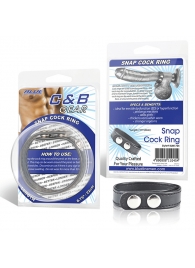 Кольцо на пенис SNAP COCK RING из искусственной кожи на клепках - BlueLine - в Домодедово купить с доставкой