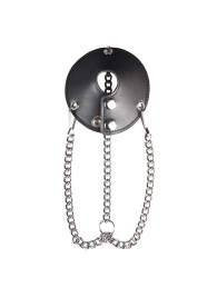 Утяжка для мошонки из искусственной кожи с цепочками PARACHUTE BALL STRETCHER - BlueLine - купить с доставкой в Домодедово