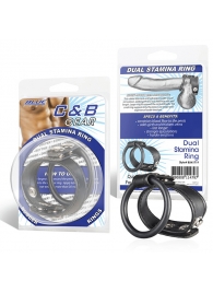 Двойное кольцо выносливости на пенис DUAL STAMINA RING - BlueLine - в Домодедово купить с доставкой