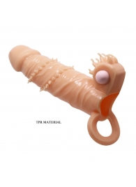 Телесная удлиняющая вибронасадка Penis Sleeve Connor - 17 см. - Baile - в Домодедово купить с доставкой