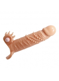 Телесная удлиняющая вибронасадка Penis Sleeve Connor - 17 см. - Baile - в Домодедово купить с доставкой