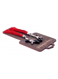 Металлические зажимы на соски с красными замшевыми кисточками - Crazy Handmade - купить с доставкой в Домодедово