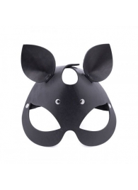 Черная кожаная маска  Кошка  с маленькими ушками - Crazy Handmade - купить с доставкой в Домодедово