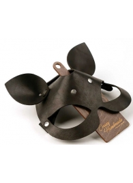 Черная кожаная маска  Кошка  с маленькими ушками - Crazy Handmade - купить с доставкой в Домодедово