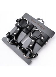 Черные наручники с креплением на кисть руки - Crazy Handmade - купить с доставкой в Домодедово