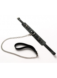 Черный ошейник с шипами и поводком - Crazy Handmade - купить с доставкой в Домодедово