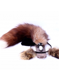 Игровой комплект: серебристая анальная пробка с пушистым хвостом и ободок-ушки - Crazy Handmade - купить с доставкой в Домодедово