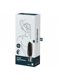 Черный мастурбатор с вибрацией Power Masturbator - Satisfyer - в Домодедово купить с доставкой