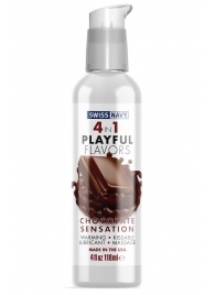 Массажный гель 4-в-1 Chocolate Sensation с ароматом шоколада - 118 мл. - Swiss navy - купить с доставкой в Домодедово