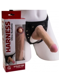 Страпон Harness из двух предметов: трусики с плугом и насадка-фаллос - 17 см. - LOVETOY (А-Полимер) - купить с доставкой в Домодедово