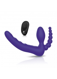 Фиолетовый безремневой страпон с пультом ДУ 7’’ Remote Control Strapless - 24 см. - Pegasus - купить с доставкой в Домодедово