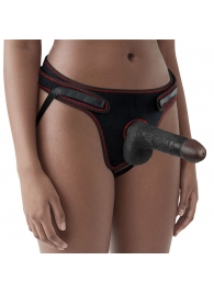 Женский темнокожий страпон Easy Strapon Set 7 Inch - 18 см. - Lovetoy - купить с доставкой в Домодедово