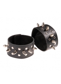 Чёрные напульсники с шипами и заклепками - Sitabella - купить с доставкой в Домодедово