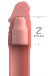 Телесная насадка-удлинитель 2 Inch Silicone X-tension with Strap - 20,3 см. - Pipedream - в Домодедово купить с доставкой