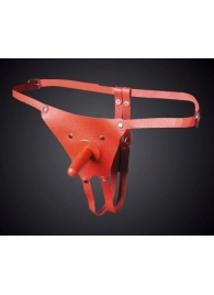 Красные кожаные универсальные трусики со штырьком для насадок - Sitabella - купить с доставкой в Домодедово